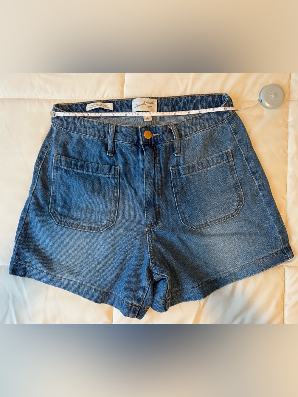 Universal Thread Dark Blue Denim High-Rise Jean Shorts, size 8